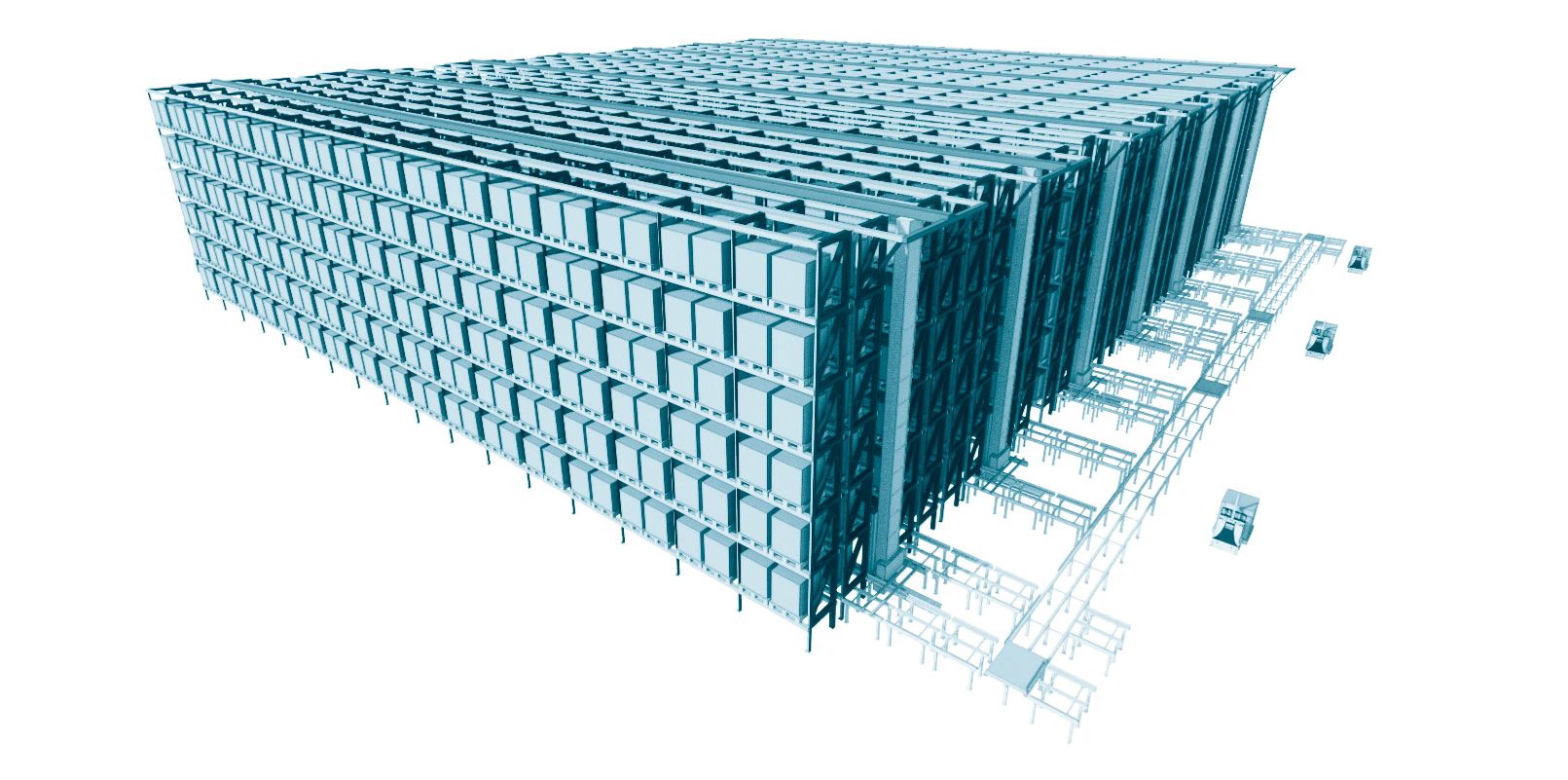 Palletising/boxing storage systems